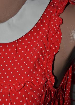 Красная блузка в горошек с воротником2 фото