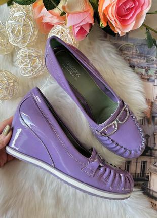 Новые  брендовые туфли  geox оригинал натуральная кожа лаванда2 фото