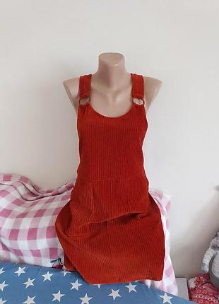 Сарафан,,вельветовый ,, терракотовый