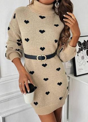 Жіночий теплий светр туніка подовжений сукня1 фото