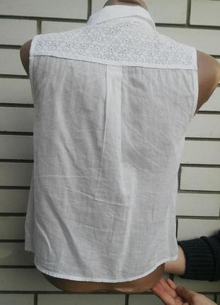 Легкая,воздушная блузка,укороченная рубашка без рукавов,хлопок, tally weijl3 фото
