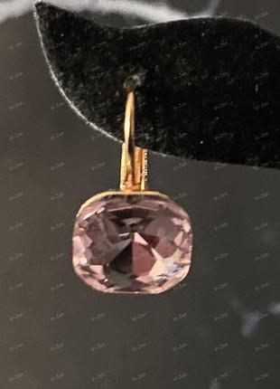 Сережки з кристалами swarovski, сережки з кристалами сваровскі, французька застібка.4 фото