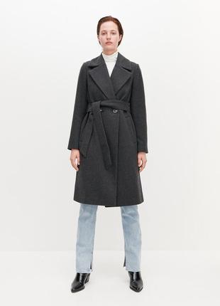 Новое стильное базовое серое пальто reserved. размер uk14 eur422 фото