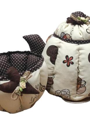 Набір чайник цукерниця з чашкою в каву.