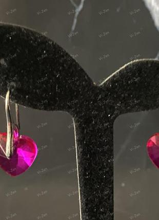 Сережки з кристалами swarovski, сережки з кристалами сваровскі, застібка гачок.
