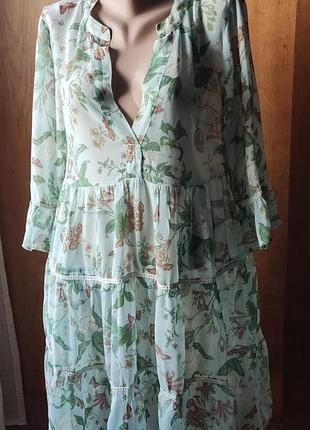 Полупрозрачное летнее платье в осье бохо, m- l