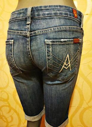 Ідеальні подовжені джинсові шорти американського брендупреміум-деніму 7 for all mankind вир-во usa3 фото