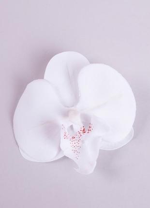 Штучна квітка, латексна орхідея, колір білий, 9 см. квіти преміум-класу для інтер'єру, декору, фотозони