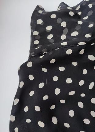 100% шелковая шифоновая блуза в горох  с бантом frank usher10 фото