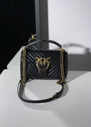 Сумка pinko mini classic lady love bag puff chevron black/gold