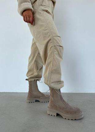 Стильные женские замшевые деми ботинки, челси, натуральная замша, демисезон, 36-37-38-39-408 фото