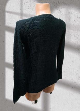 Комфортный вязаный джемпер базового черного цвета испанского бренда zara4 фото