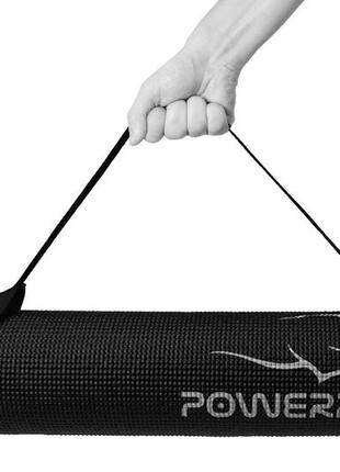 Килимок для йоги та фітнесу powerplay 4010 pvc yoga mat чорний (173x61x0.6)
