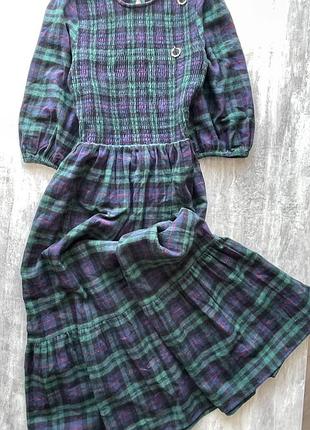 Красивое теплое длинное платье в клетку tu