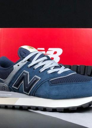 Чоловічі кросівки new balance 574 classic темно сині4 фото