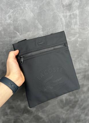 Мужская сумка lacoste черная борсетка через плечо