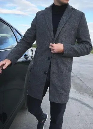 Напівшерстяне чоловіче пальто з утеплювачем-жилеткою1 фото