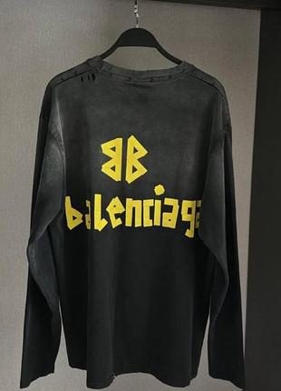 Кофта лонгслив оверсайз с принтом balenciaga2 фото