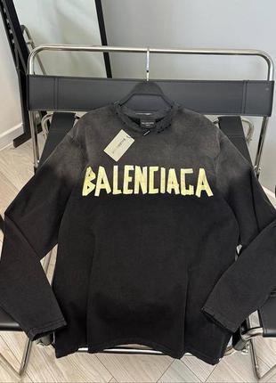 Кофта лонгслив оверсайз с принтом balenciaga