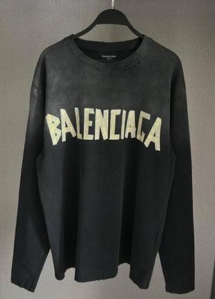 Кофта лонгслив оверсайз с принтом balenciaga3 фото