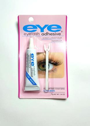 Клей для накладных ресниц с лопаткой прозрачный белый eye eyelash edhesive clear white силиконовый водостойкий ресничек силикон