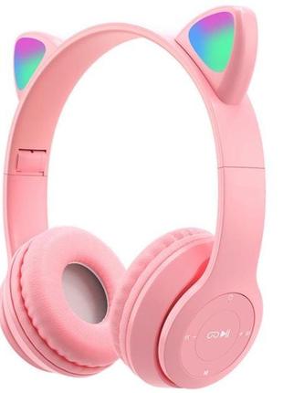 Навушники bluetooth кшкі catear p47m led бездротові rgb 360 ма·год рожеві