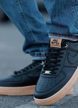 Кроссовки nike air force&nbsp;1 low black найк аир форс низкие черные4 фото