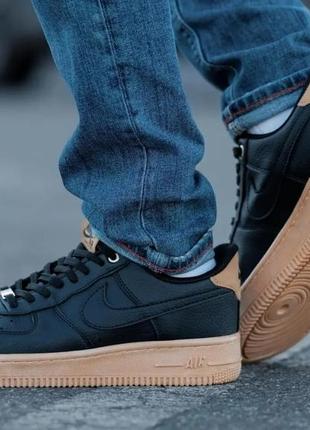 Кроссовки nike air force&nbsp;1 low black найк аир форс низкие черные3 фото