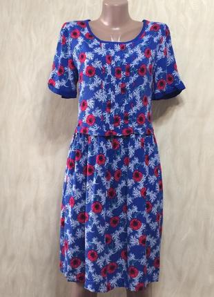 Сукня з натуральної тканини в принт маки tu" , р. 52