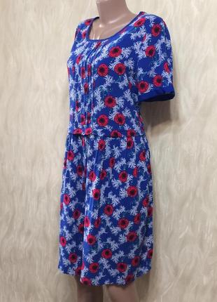 Платье с натуральной ткани в принт маки tu" , р.524 фото