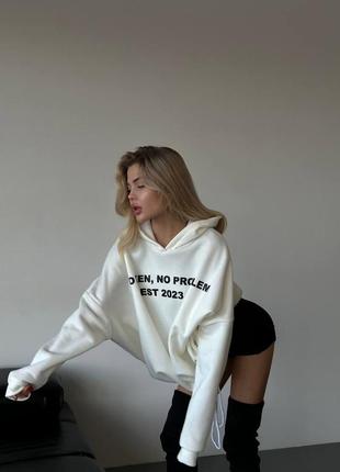 Базовый теплый худи оверсайз no ken,no problem 6