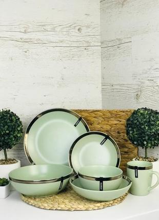 Сервіз 30 предмет серія liguria green bay / набір посуди / тарілки / чашки.