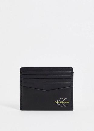 Картхолдер чорний шкіряний calvin klein