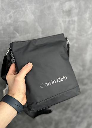 Борсетка calvin klein черная сумка через плечо мужская