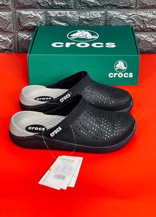 Мужские кроксы crocs чёрные шлёпанцы крокс 36-458 фото