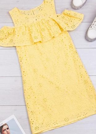 Стильный желтый сарафан платье летнее1 фото