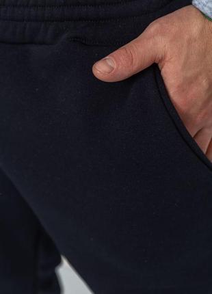 Спорт мужские брюки на флисе однотонные, цвет темно-синий, 190r2366 фото