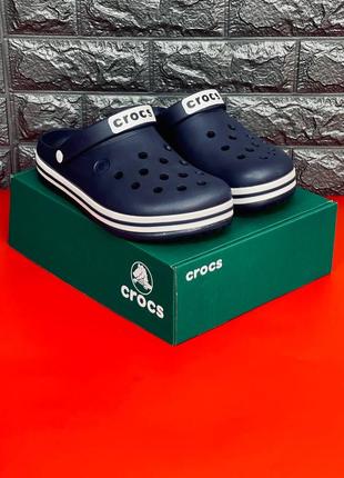 Мужские кроксы crocs тёмно-синие шлёпанцы крокс 39-456 фото