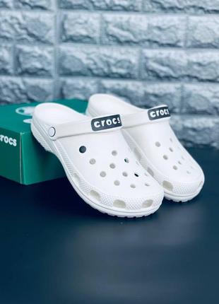 Женские кроксы crocs белые шлёпанцы крокс 36-421 фото