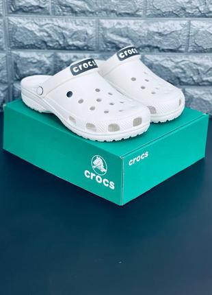 Женские кроксы crocs белые шлёпанцы крокс 36-427 фото