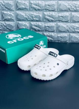 Женские кроксы crocs белые шлёпанцы крокс 36-428 фото