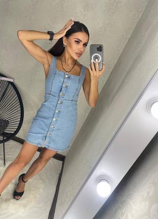 Джинсовий сарафан, стрейч, 14, eur розмір 42, наш 48 від denim co1 фото