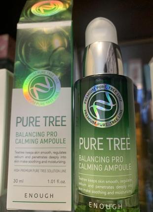 Заспокійлива сироватка для обличчя з екстрактом чайного дерева enough pure tree balancing pro calming ampoule для проблемної шкіри 30ml