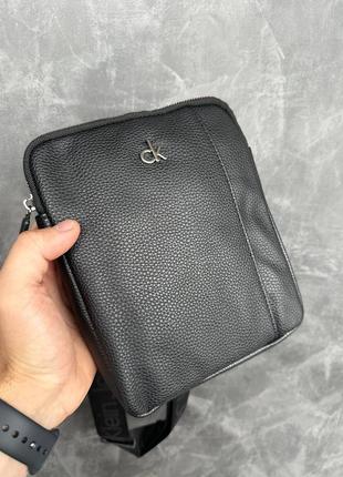 Барсетка calvin klein чорна сумка через плече чоловіча
