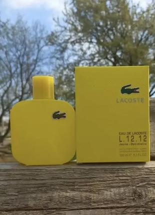 Парфуми lacoste l.12.12 yellow (jaune) туалетна вода 100 ml (лакіс жовтий чоловічі парфуми)1 фото