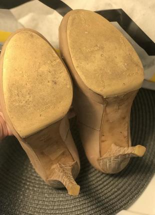 Туфли капельки с открытым носочком нюд бежевые натуральный замш 25,5 см5 фото