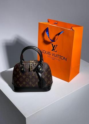 Женская сумка louis vuitton alma brown/black