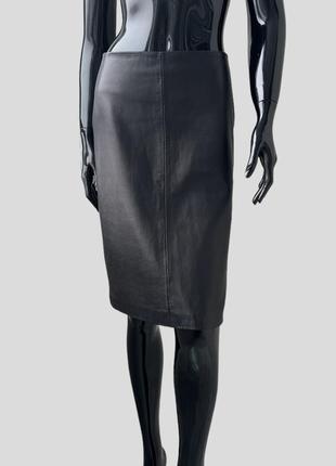 Кожаная миди юбка карандаш gianni versace италия оригинал 100% натуральная кожа1 фото