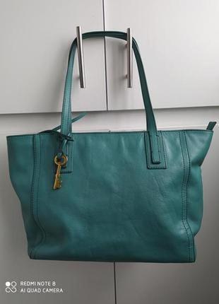 Сумка fossil sydney large shopper tote. натуральная кожа fossil