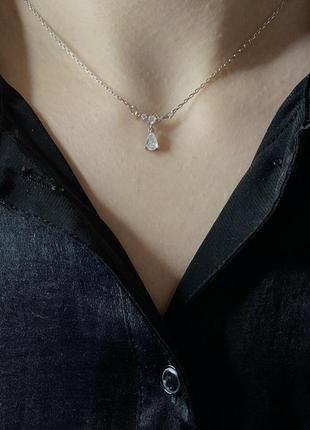 Серебряная подвеска капля2 фото